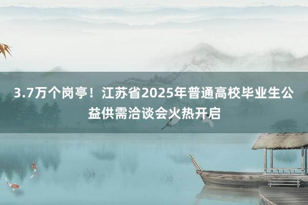 3.7万个岗亭！江苏省2025年普通高校毕业生公益供需洽谈会火热开启