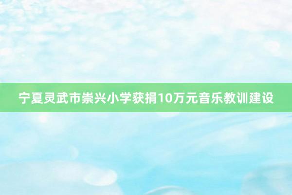 宁夏灵武市崇兴小学获捐10万元音乐教训建设